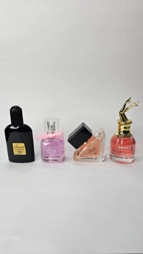 ۴ عدد ادکلن ۲۵ میل اماراتی اسکندل پرادا پارادوکس بلو اورکید مون پاریس